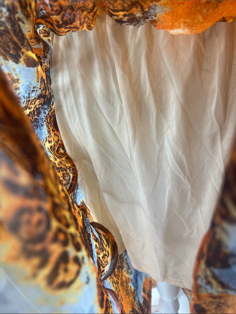 Wrap Maxi Dress in Orange and Blue Animal Print - Picture 11 of 14